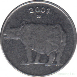 Монета. Индия. 25 пайс 2001 год.