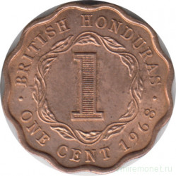 Монета. Британский Гондурас. 1 цент 1968 год.