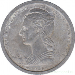 Монета. Мадагаскар. 2 франка 1948 год.