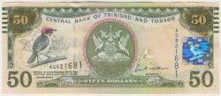 Банкнота. Тринидад и Тобаго. 50 долларов 2012 год.