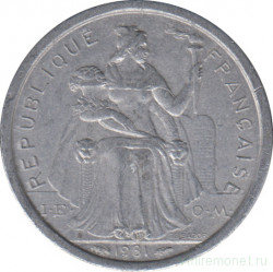 Монета. Французская Полинезия. 1 франк 1981 год.
