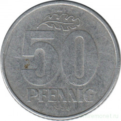 Монета. ГДР. 50 пфеннигов 1958 год.