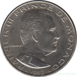 Монета. Монако. 1/2 франка 1982 год.