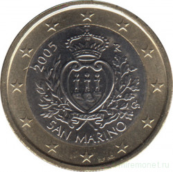 Монета. Сан-Марино. 1 евро 2005 год.