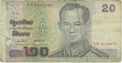 Банкнота. Тайланд. 20 батов 2003 год. Тип 109 (9).