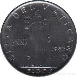 Монета. Ватикан. 100 лир 1962 год.