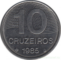 Монета. Бразилия. 10 крузейро 1985 год.
