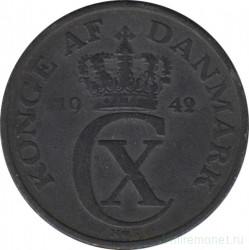 Монета. Дания. 5 эре 1942 год.
