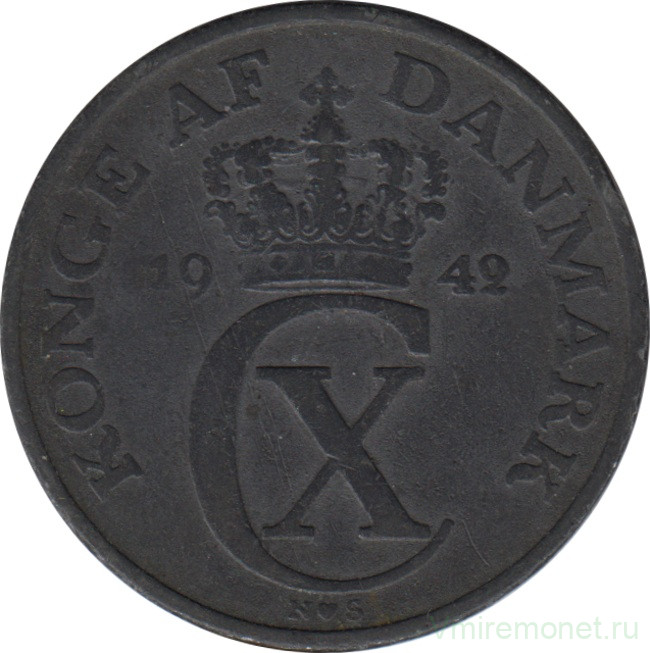 Монета. Дания. 5 эре 1942 год.