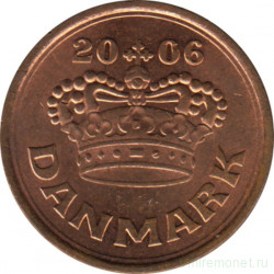 Монета. Дания. 25 эре 2006 год.