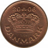 Монета. Дания. 25 эре 2006 год. ав.