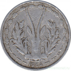Монета. Западноафриканский экономический и валютный союз (ВСЕАО). 1 франк 1964 год.