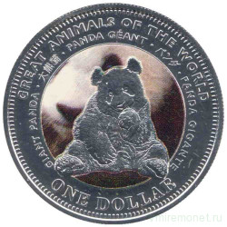 Монета. Фиджи. 1 доллар 2009 год. Великие животные мира - Панда.