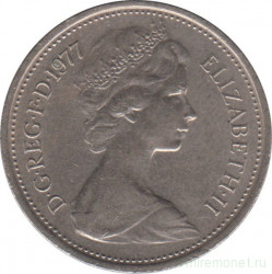 Монета. Великобритания. 5 новых пенсов 1977 год.