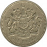 Монета. Великобритания. 1 фунт 1993 год.