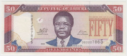 Банкнота. Либерия. 50 долларов 2009 год. Тип 29d.