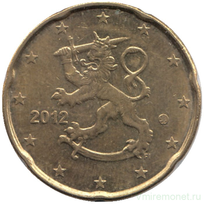 Монета. Финляндия. 20 центов 2012 год. 
