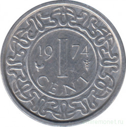 Монета. Суринам. 1 цент 1974 год.