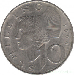 Монета. Австрия. 10 шиллингов 1990 год.