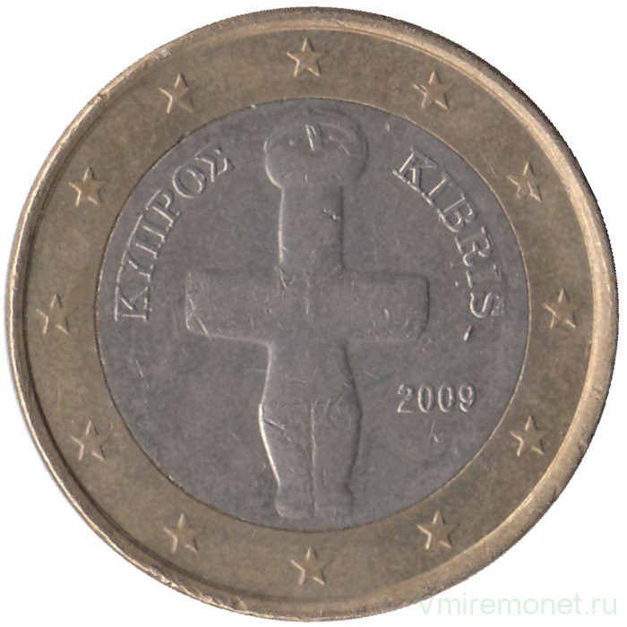 Монета. Кипр. 1 евро 2009 год. 