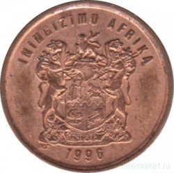Монета. Южно-Африканская республика (ЮАР). 1 цент 1996 год.