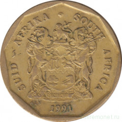 Монета. Южно-Африканская республика (ЮАР). 50 центов 1991 год.