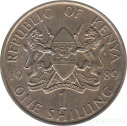 Монета. Кения. 1 шиллинг 1989 год.