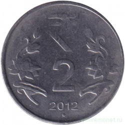 Монета. Индия. 2 рупии 2012 год. "°" - Ноида.