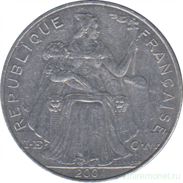 Монета. Новая Каледония. 5 франков 2004 год. 