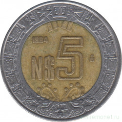 Монета. Мексика. 5 песо 1994 год.