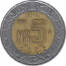 Монета. Мексика. 5 песо 1994 год. ав.