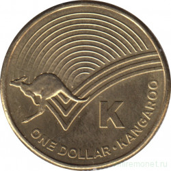Монета. Австралия. 1 доллар 2019 год.  Английский алфавит. Буква "K".