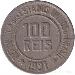 Монета. Бразилия. 100 рейсов 1931 год.