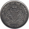 Монета. Гамбия. 25 бутутов 1998 год. ав.