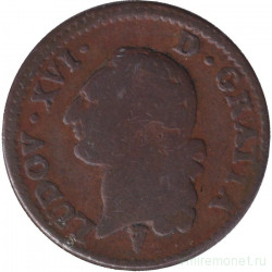 Монета. Франция. 1 соль 1789 год. Людовик XVI. K.
