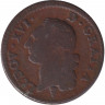 Монета. Франция. 1 соль 1789 год. Людовик XVI. K.