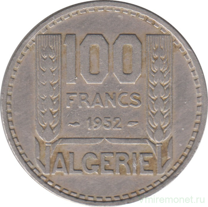Монета. Алжир. 100 франков 1952 год.