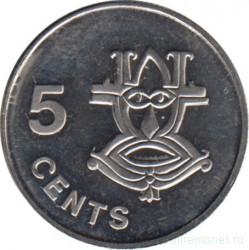 Монета. Соломоновы острова. 5 центов 2005 год.
