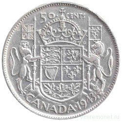 Монета. Канада. 50 центов 1943 год. 