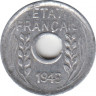 Монета. Французский Индокитай. 1 сантим 1943 год. ав.
