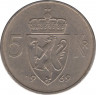 Монета. Норвегия. 5 крон 1969 год. ав.