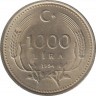 Монета. Турция. 1000 лир 1994 год. ав.