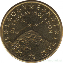 Монета. Словения. 50 центов 2007 год.