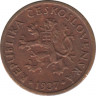 Монета. Чехословакия. 10 геллеров 1937 год. ав.