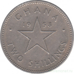 Монета. Гана. 2 шиллинга 1958 год.