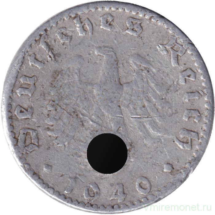 Монета. Германия. Третий Рейх. 50 рейхспфеннигов 1940 год. Монетный двор - Гамбург (J).