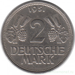 Монета. ФРГ. 2 марки 1951 год. (G).