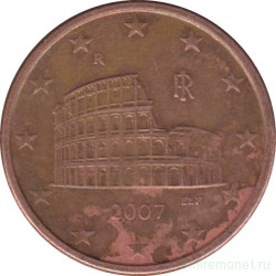 Монета. Италия. 5 центов 2007 год.