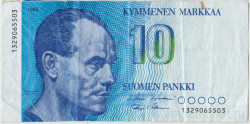 Банкнота. Финляндия. 10 марок 1986 год. Тип 113а (22-2).