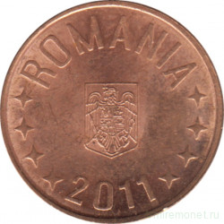 Монета. Румыния. 5 бань 2011 год.